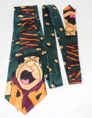 Novel Ties Fred Flintstone ''WILMA'' Green Novelty Men Neck Tie