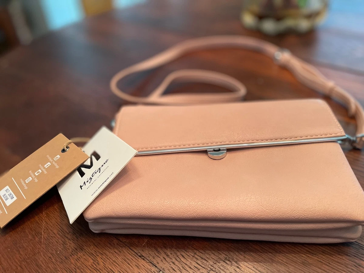 Miztique Vegan leather crossbody purse, color is Blush new with tags