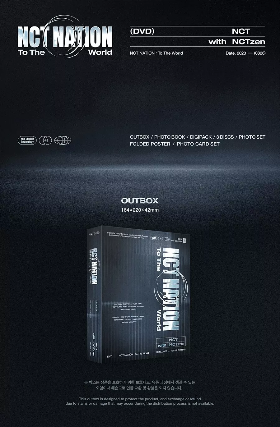 NCT 2023 CONCERT NATION:TO THE WORLD IN INCHEON DVD/Book+ NCT 2023 CONCERT NATION:TO THE WORLD IN INCHEON DVD/Book+
