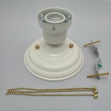 LOOK!!!  NEW ANTIQUE WHITE 3-CHAIN FIXTURE - VINTAGE ART DECO SHADE Three Chain