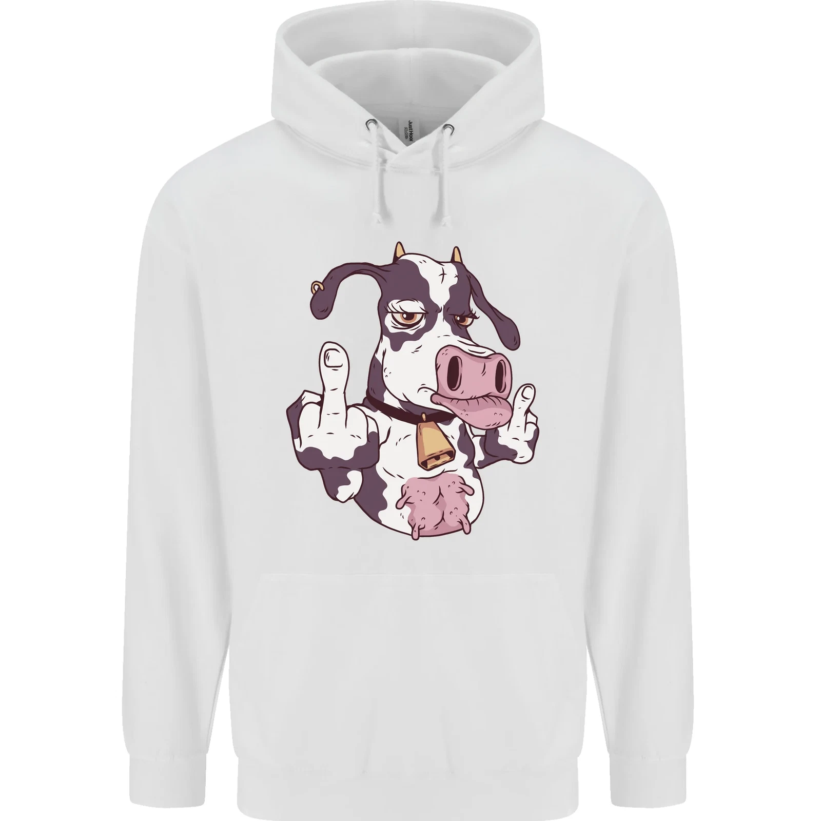 RHUDE Felpa con cappuccio divertente offensiva rude dito mucca da uomo 80% cotone