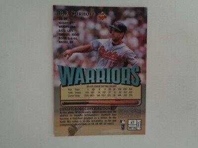 1997 Topps Finest Warriors Common Refractor Protector B.J. Surhoff