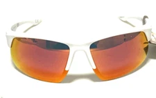NEW PANAMA JACK POLARIZED Sunglasses White Sport Wrap Red Orange Mirrored Lens