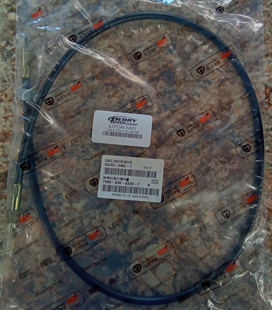 New OEM KIOTI Tachometer Cable 35240-3465-1 for LK series tractors LK3054 LK3504