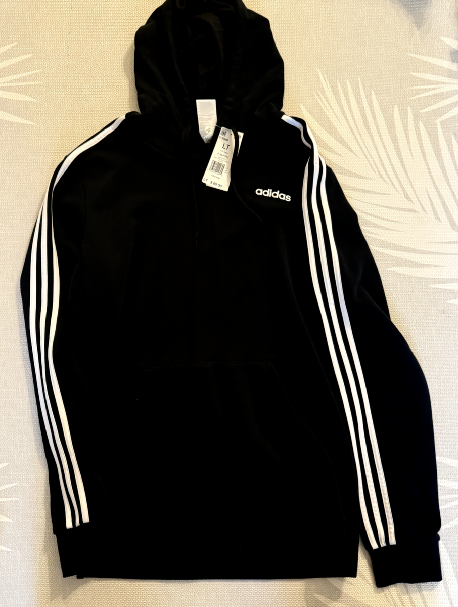 adidas Essentials 3-Stripes Pullover Fleece Hoodie UK