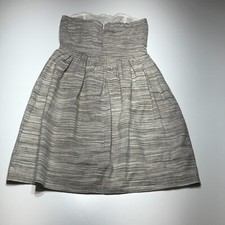 Banana Republic Dress Womens Sz 6 Tan Striped Strapless Linen Blend Waist Accent