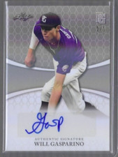 WILL GASPARINO 2022 Leaf Perfect Game RC Shimmer Auto 1/1 Texas Longhorns