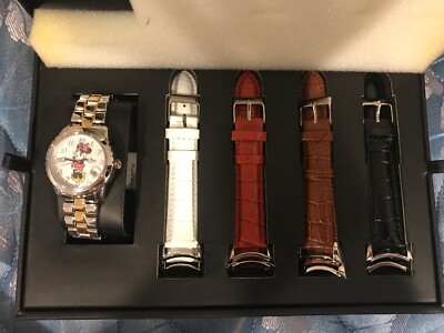 MZ Berger Disney Minnie Mouse Limited Edition Womens Watch Set NIB 5 Bands-read
