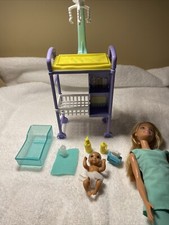 Barbie Doll Baby Doctor Playset Blonde Doll Dr Accessories Careers Barbie