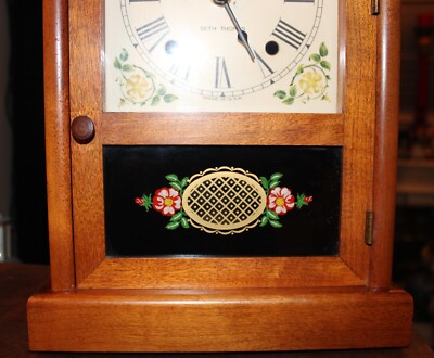 Vintage SETH THOMAS SHARON 7W WALNUT MANTEL CLOCK w/ Quartz