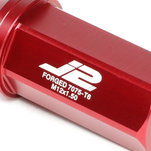 J2 Engneerng Red Alumnum Closed End Desgn M12x1.5 20Pcs 42mm Tall