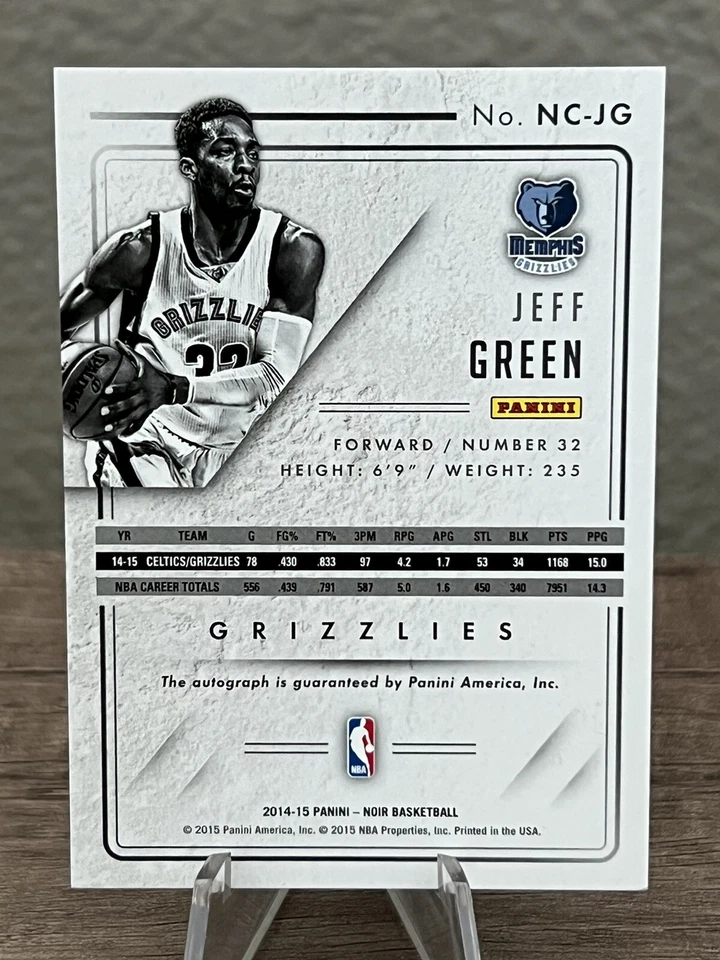 Autógrafo Jeff Green 2014 Noir Signatures Gold #19/49 NC-JG Foto 2 de 2