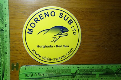 Alter Aufkleber Tauchsport Tauchen MORENO SUB ltd Hurghada Red Sea