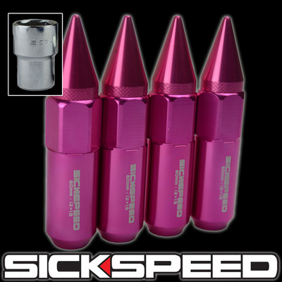 SCKSPEED 4PC NEO CHROME SPKED ALUMNUM EXTENDED 108MM 3PC LUG NUTS 12X1.25 N10 | eBay