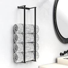 Bathroom Wall Towel Rack for Rolled Towel Wall Mounted Towel Storage Rack