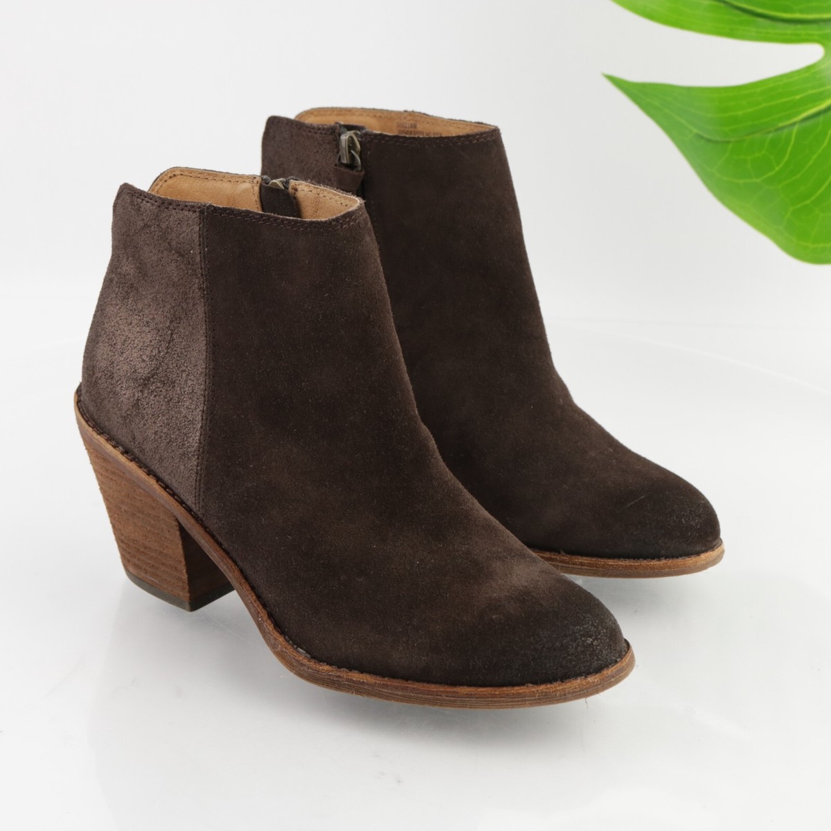 Sofft Women's Tilton Boot Size Block Heel Brown Suede Metallic