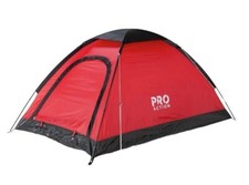 Pro Action 2 Man Person DOME Camping Tent Festival  RED & BLACK Lightweight *NEW