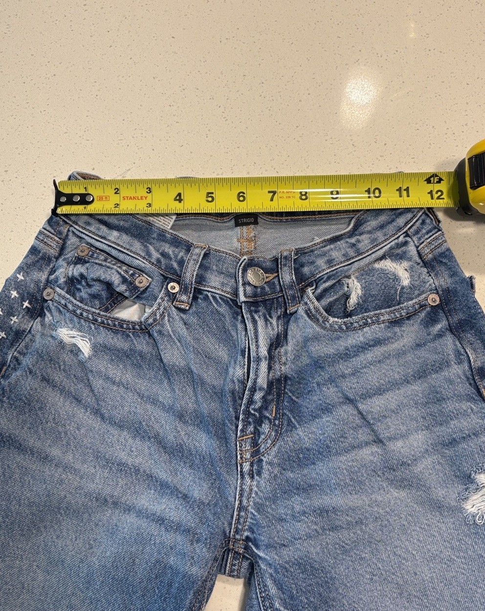 American Eagle Distressed Patchwork Straight Jean… - image 5