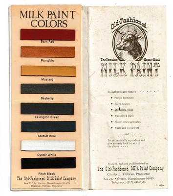 1980 Old-Fashion Milk Paint Brochure with paint samples