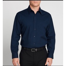 Pierre Cardin Sz 16-16.5 Mens Black Button Down Dress Shrt