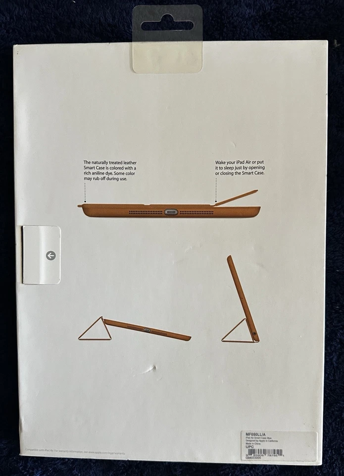 Genuine Apple iPad Air smart case  MF050LL/A Teal Naturally Treated Leather NIB - Image 2 of 2