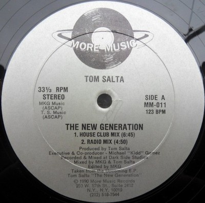 Tom Salta - The New Generation - USA 12'' Vinyl - 1990 - More Music Records
