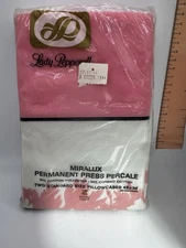 Vintage Lady Pepperell Standard Size Pillowcases (2) White And Pink Floral New