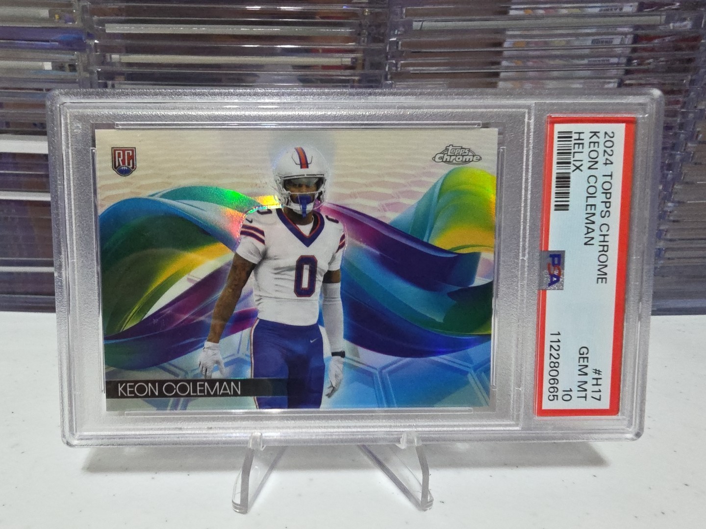 KEON COLEMAN ROOKIE! 2024 TOPPS CHROME CASEHIT HELIX!! PSA 10! BILLS!