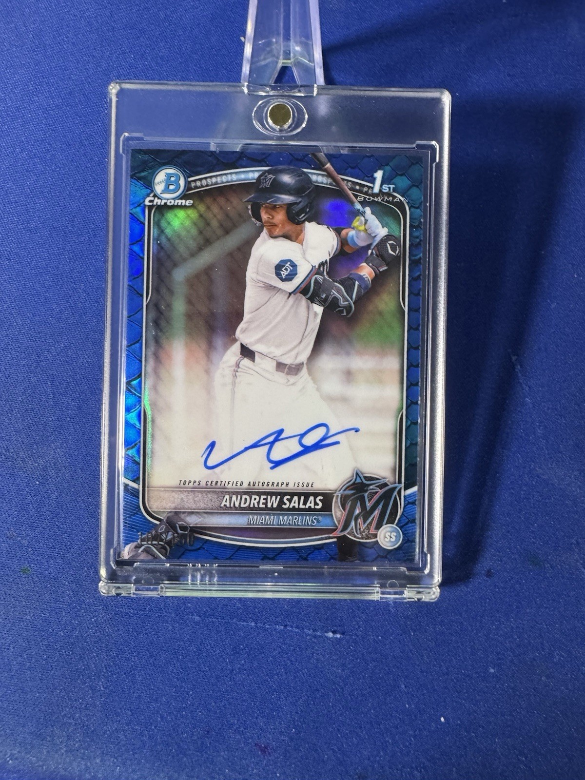 2025 Bowman Chrome Andrew Salas #CPA-AS Reptilian Blue Auto /150 Marlins