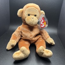 Ty Beanie Baby Bongo the Monkey 8" 20cm New MWMT Rare Tan Tail + Free Ty Card