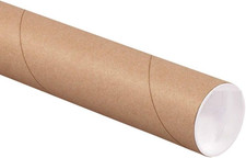 ProLine 2" x 12" Kraft Heavy-Duty Mailing Shipping Tubes with Caps 1 Tube 
