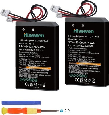 2x Ersatz Akku für Sony CUH-ZCT2J CUH-ZCT2 CUH-ZCT2K Dualshock 4 V2 22000mAh