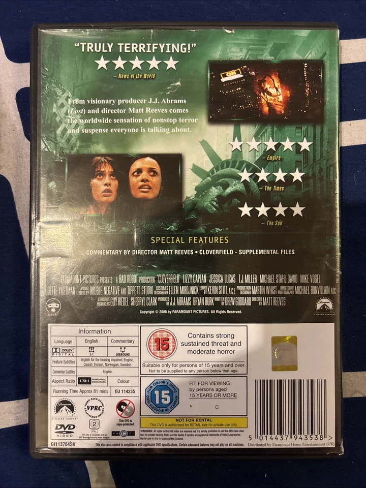 Cloverfield (DVD, 2008) - Image 2 of 4