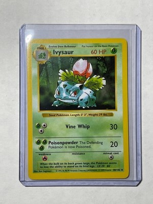 Pokémon Base Set Shadowless Ivysaur 30/102 Uncommon Vintage WOTC LP