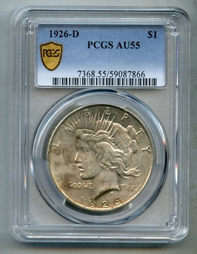 1926 D Peace Silver Dollar PCGS AU 55
