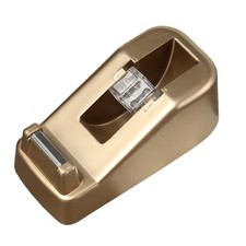 Basics Desktop Tape Dispenser, Office Desk Tape Dispenser, Heavy Duty Desk Gold