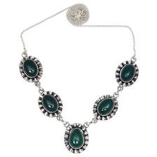 Green Onyx Gemstone Mother's Day Handmade Jewelry Necklace 20 in