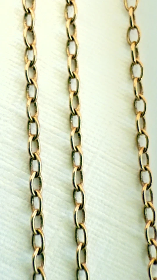 Corrente de ouro rosa 14k 583 vintage era da URSS - 27,5" - 69,8cm - #1927 - Imagem 4 de 4