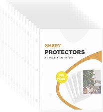 100 Pack Clear Sheet Protectors 8.5 x 11 Inch Page Protector for 3 Ring Binder