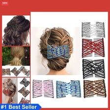 6 Stretch Beaded Hair Combs Clips Women Ladies DIY Hair Styling Wedding Party