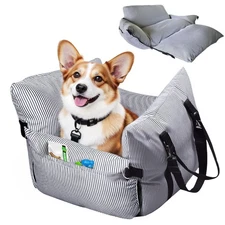 Dog Car Seat for Medium/Small Dogs,Pet Car Seat Travel Bed Detachable Washabl...