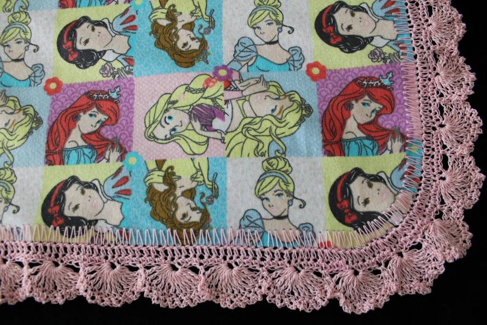 Получение одеяло ручной крючком края Disney принцессы новый ребенка подарок девочка - Изображение 2 из 4