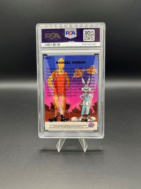 1993 Upper Deck #BBH3, Michael Jordan, PSA 9, Adven in Toon World view 2