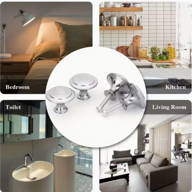 2-20PCS Door Knobs Cabinet Handles Cupboard Drawer Kitchen Stainless Steel DIY - Image 2 of 4