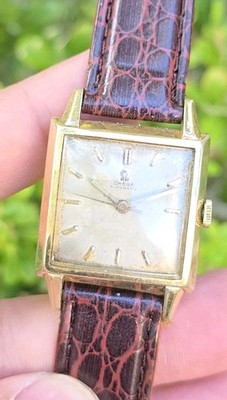 Vintage Omega Automatic Cal 470 Ref C 6253 Men's 14k GF 28mm Tank Watch Working 