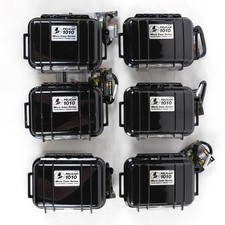 Pelican 1010 Watertight, Crushproof, And Dustproof Micro Cases In Black Set Of 6