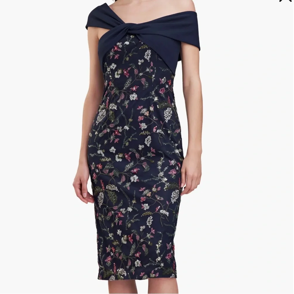 crochet lace sheath dress Narelle Navy Midaxi – Frock and Frill 95% Polyester Embellished Structured Draped Maxi Color:White_1 feb21