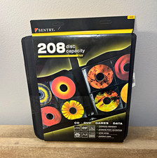 Sentry 208-Disc Zippered Nylon CD/DVD/Blu-ray Wallet Carry Case Black CD200-NU