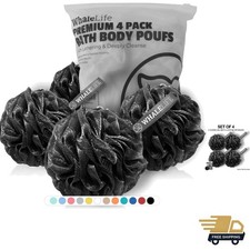 Bath Loofah Sponges Mesh Mesh Puff Shower Body Scrubber 4 Pack
