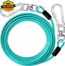 Dog Tie Out Cable 10ft Heavy Duty Chain Leash Outdoor Tether 500lbs